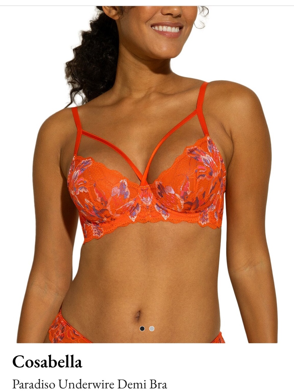 NWT Cosabella Paradiso Demi Bra in Sicilian Orange; Size 32G